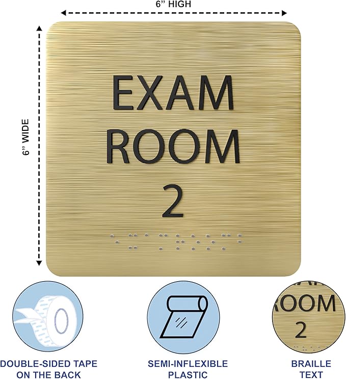 6" X6" Exam Room 2 Sign - Image 3