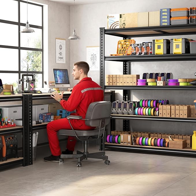 ROOMFAVE 3500LBS Garage Shelving 60" W Metal Shelving 72" H Storage Shelves - Image 8