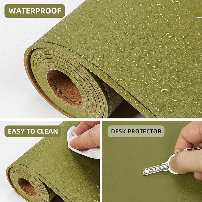 Leather Desk pad Protector, Large Desk mat - Image 4