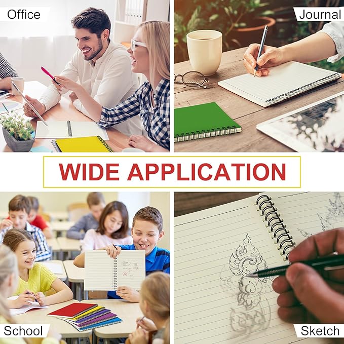 Yahenda 6 Pcs Spiral Notebook Bulk A5 Journal Lined 8.3'' x 5.5'' Writing - Image 5