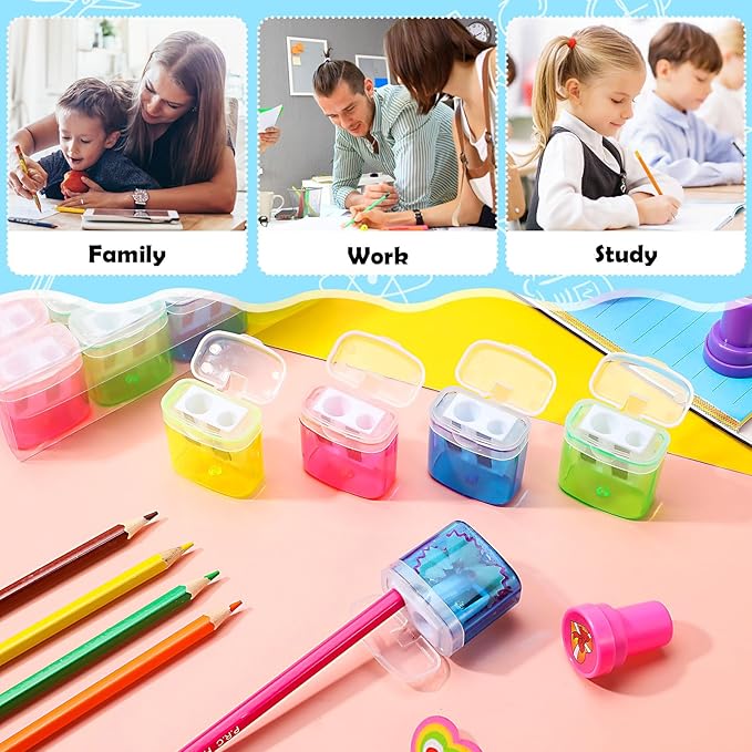 Teling 660 Pcs Manual Pencil Sharpeners Bulk Handheld Dual Holes Pencil - Image 5