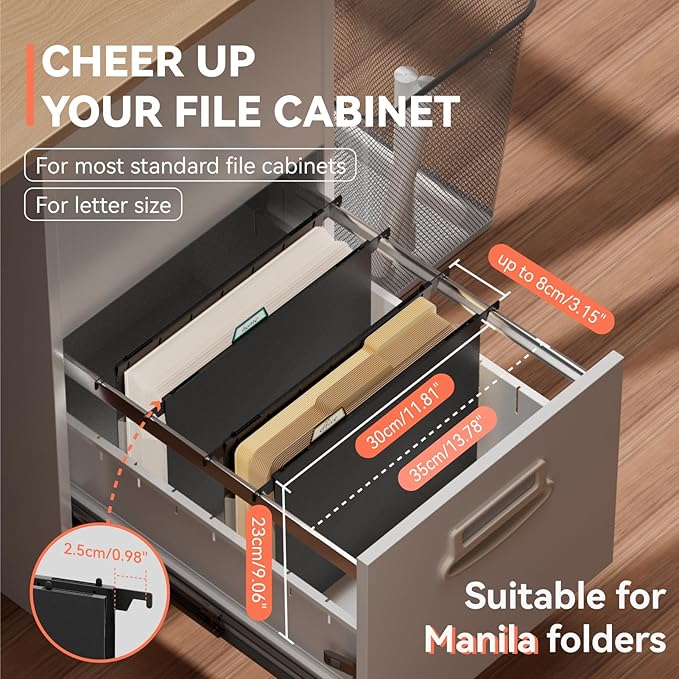 ThinkTex Extra Capacity Plastic Hanging File Folders, 6 Pack Reinforced - Image 2