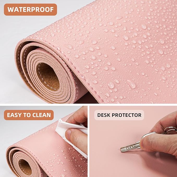 Leather Desk pad Protector, Large Desk mat - Image 4