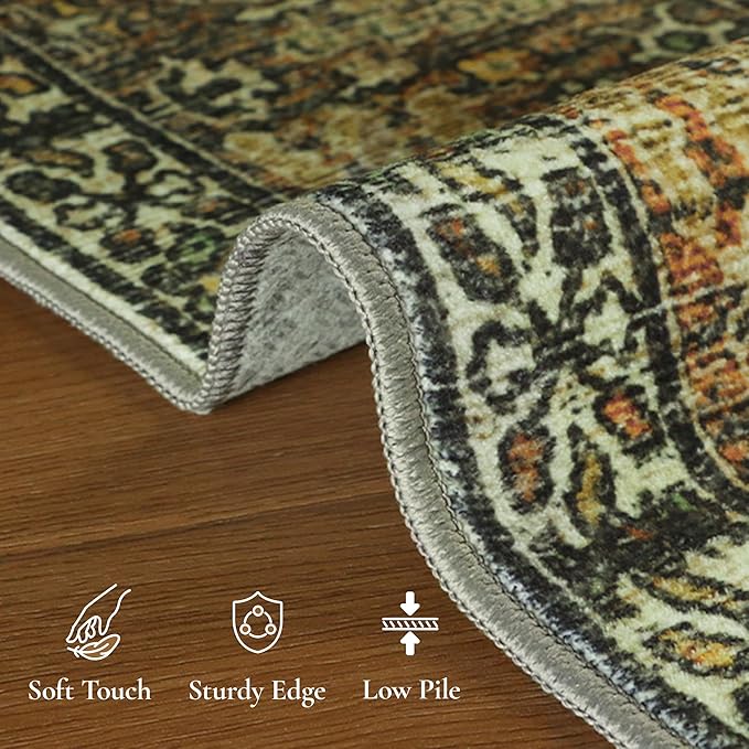 GENIMO 8x10 Area Rugs for Living Room, Machine Washable Non Slip Vintage Rugs - Image 6