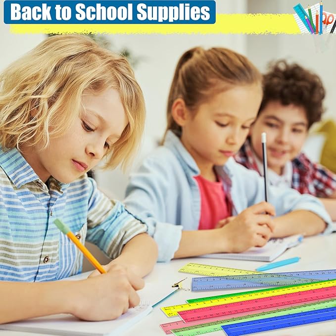 504 Pcs Rulers Bulk, 12 Inch Plastic Assorted Color Clear Rulers - Image 6