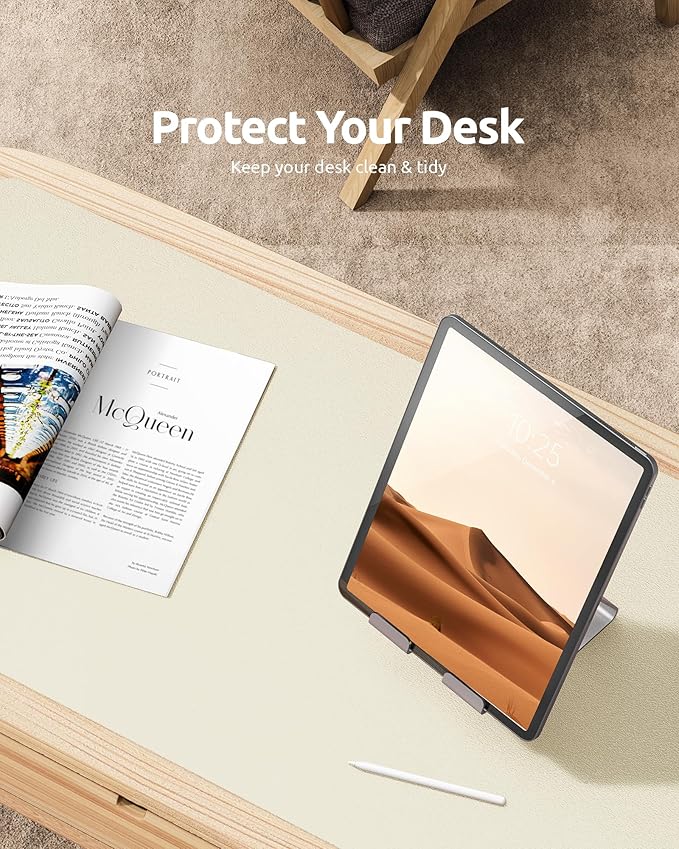 YSAGi Leather Desk Pad Protector, Office Desk Mat, Large Mouse Pad, Non-Slip PU - Image 7
