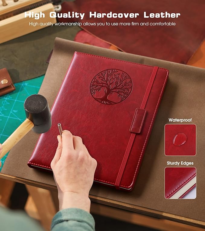 Biuwory Lined Journal Notebook for Women Men, 256 Pages A4 Large Hardcover - Image 3