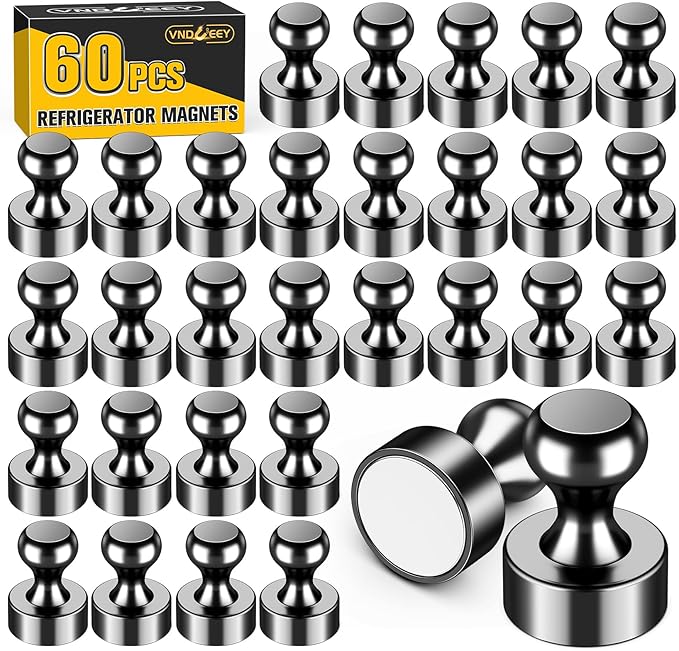 VNDUEEY 60Pcs Black Fridge Magnet Refrigerator Magnets, Magnets by VNDUEEY