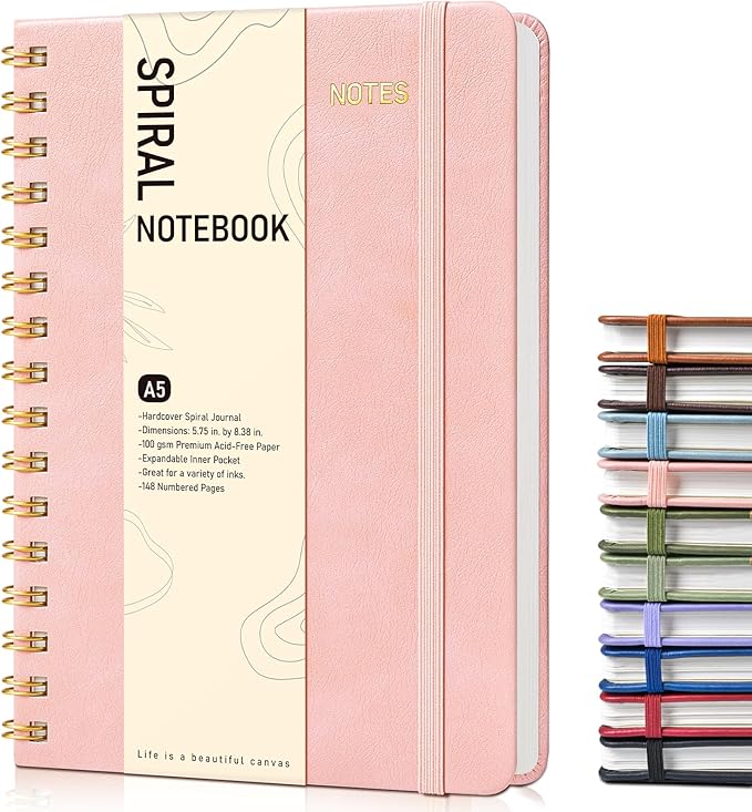 Dotted Spiral Journal Notebook, A5 Hardcover Spiral Journals by Unknown