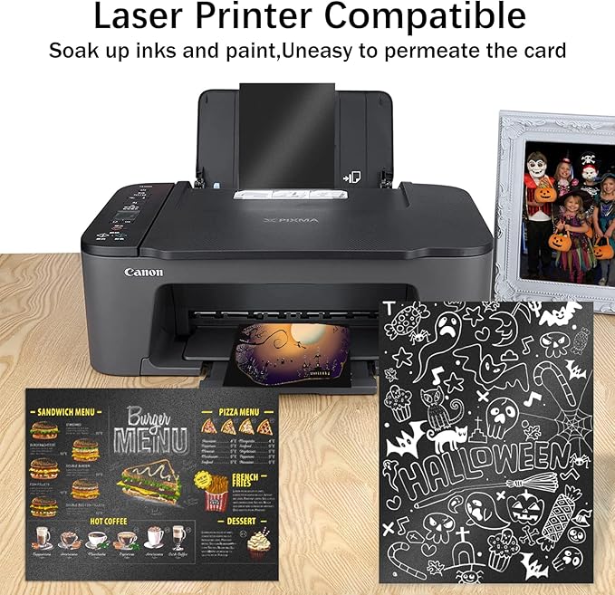 100 Sheets Black Shimmer Cardstock 8.5 x 11 Metallic Paper, Goefun 80lb - Image 4
