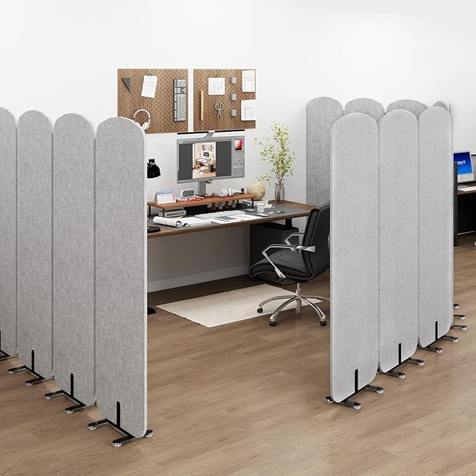 Natwind 3 Panel 73.2 x 71 inch Office Room Privacy Protect Space Divider - Image 2