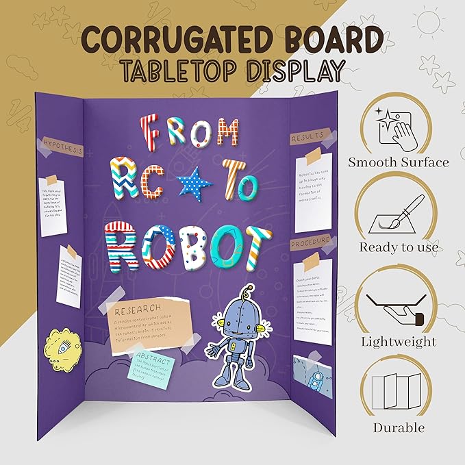 White Trifold Presentation Board 36" x 48" Self-Adhesive Science Subtitles - Image 6