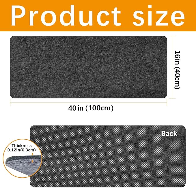 2 PCS Large Felt Desk mat, Office Computer Desk - Image 2