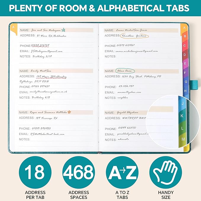 ZXHQ Address Book with Colorful Alphabetical Tabs - Image 6