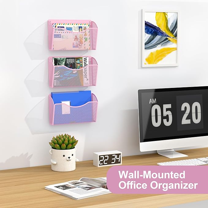 EasyPAG Single Pocket Wall File Organizer, Mesh Hanging File Folder Organizer - Image 3