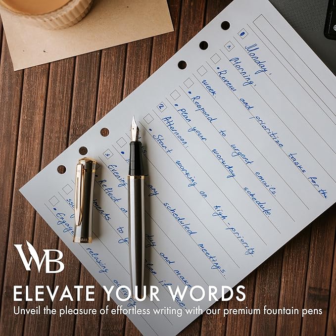 Wordsworth & Black Fountain Pen Set, 18K Gilded Extra Fine Nib, Includes 24 - Image 3