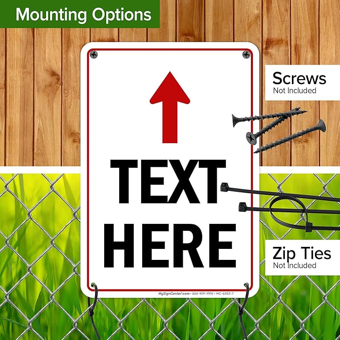 Custom Arrow, Custom Directional Sign, Up Arrow, 7x10 Inches, 55 mil thick HDPE - Image 5