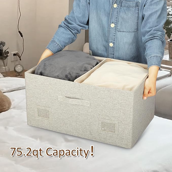 Graciadeco 75 Quarts Extra Large Decorative Storage Bins - Image 4