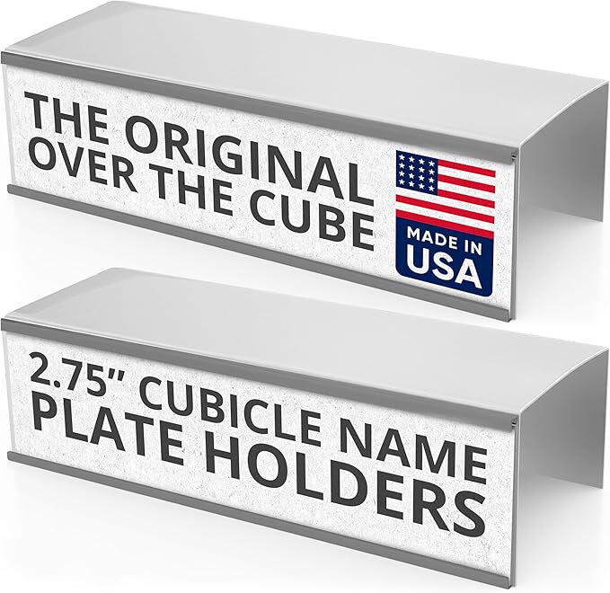 Over the Cube The Original Quality Aluminum, Changeable Cubicle Nameplate Holder by NapTags
