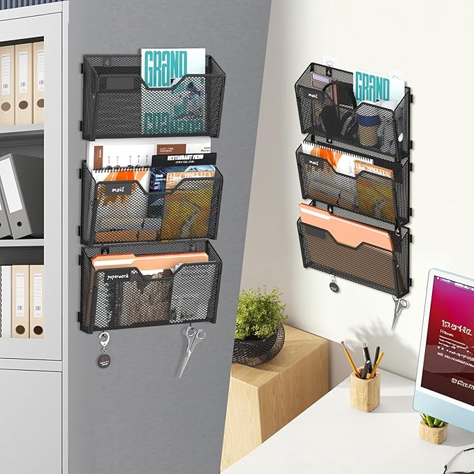SUPEASY Magnetic File Holder, 6 Pack File Folder Organizer, Wall File Organizer - Image 2