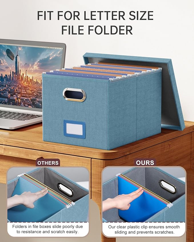 2 Pack File Storage Organizer, Filing Box, Portable File Box - Image 4