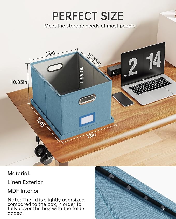 2 Pack File Storage Organizer, Filing Box, Portable File Box - Image 3