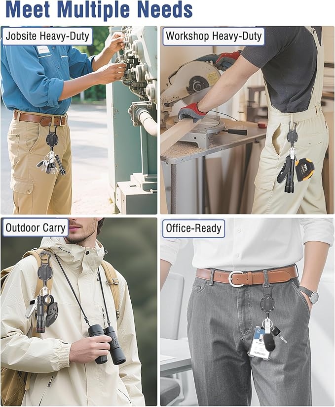 Autonomier 1Pack Heavy Duty Retractable Keychain, Unbreakable Embedded Body - Image 6