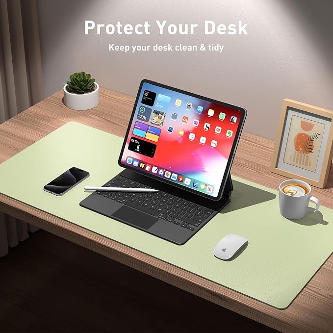Aothia Leather Desk Pad Protector, Large Mouse Pad, Office Desk Mat, Non-Slip - Image 3