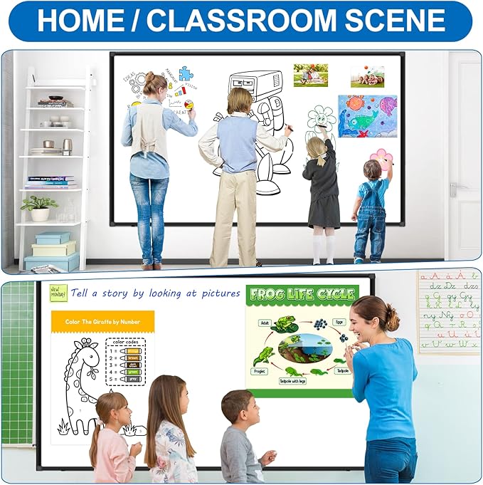 H-Qprobd 6'x4' Large Magnetic White Board Dry Erase Whiteboard - Image 7