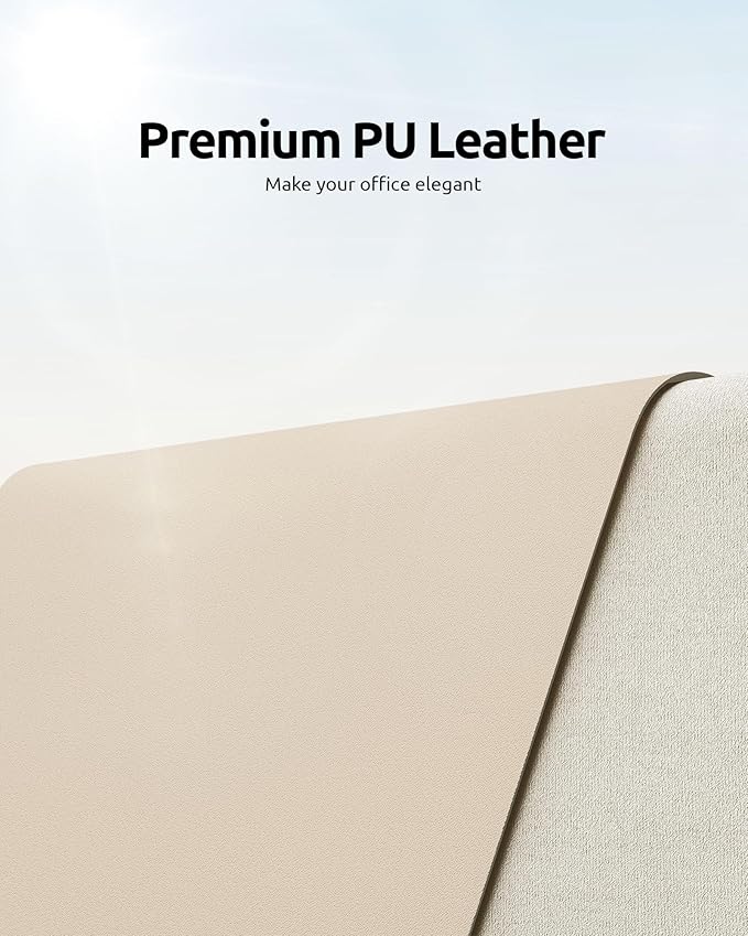 YSAGi Leather Desk Protector, Office Mat, Large Mouse Mat, Non-Slip PU Leather - Image 2