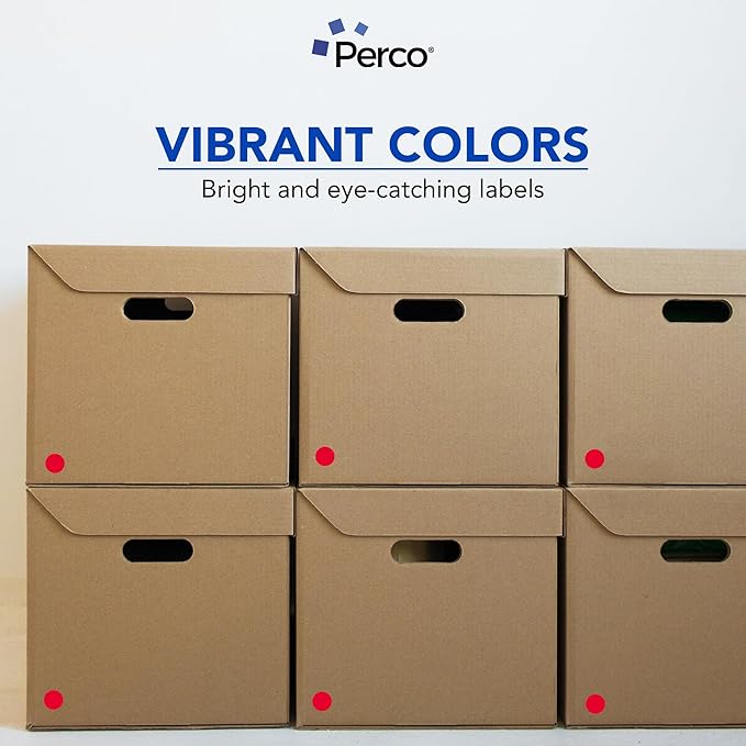 Perco Red 1-Inch Perforated Circle Dot Sticker Labels — 10 Rolls, 000 Round - Image 6
