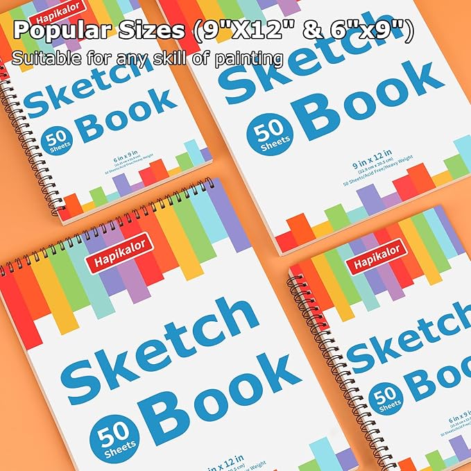 9" x 12" Sketch Book, Acid Free Artist Drawing Paper Pad - Image 7