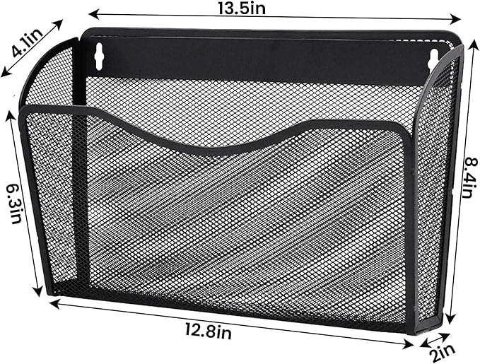 Gawerk 6 Pack Wall File Organizer, Mesh Hanging Metal Vertical Wall Mounted - Image 2
