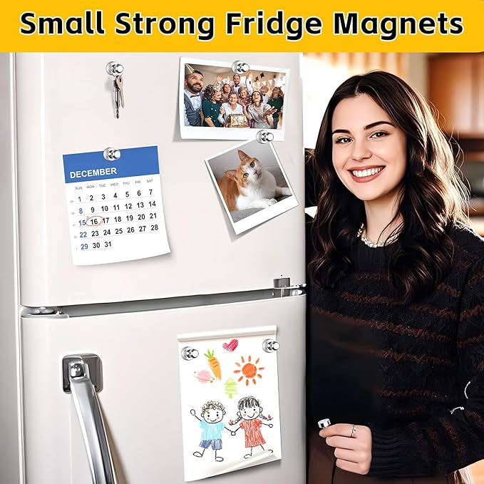 VNDUEEY 120 Pack Fridge Magnets, Refrigerator Magnets Strong Whiteboard Magnet - Image 2