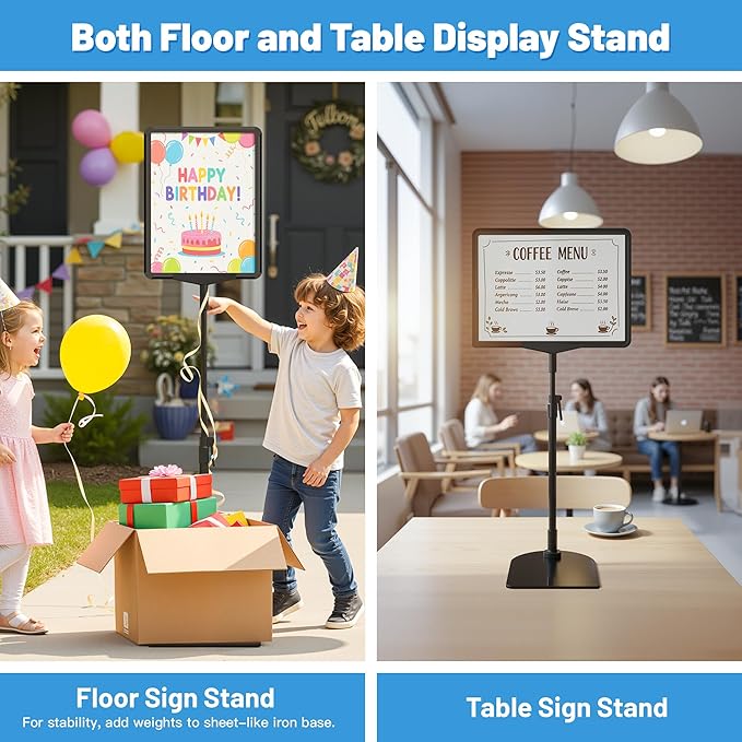 VAIIGO Sign Holder Stand 8.5 x 11, Adjustable Poster Stand - Image 2