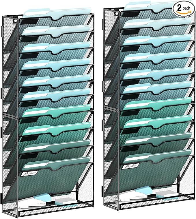 SUPEASY 11-Tier Wall File Organizer, Hanging Wall Files by SUPEASY
