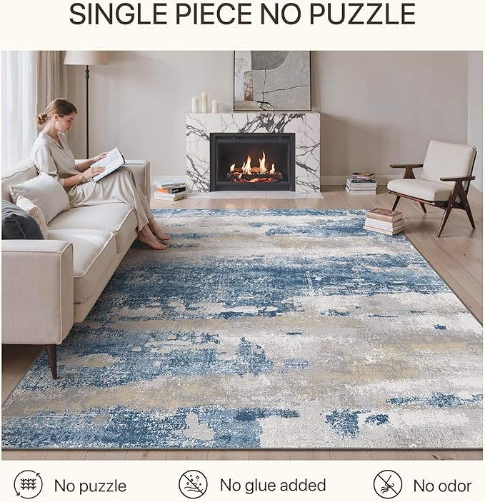 GENIMO No Crease Non Slip 8x10 Area Rugs - Image 3