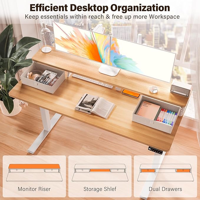 Kingant 55 x 24 Inch Electric Standing Desk - Image 5