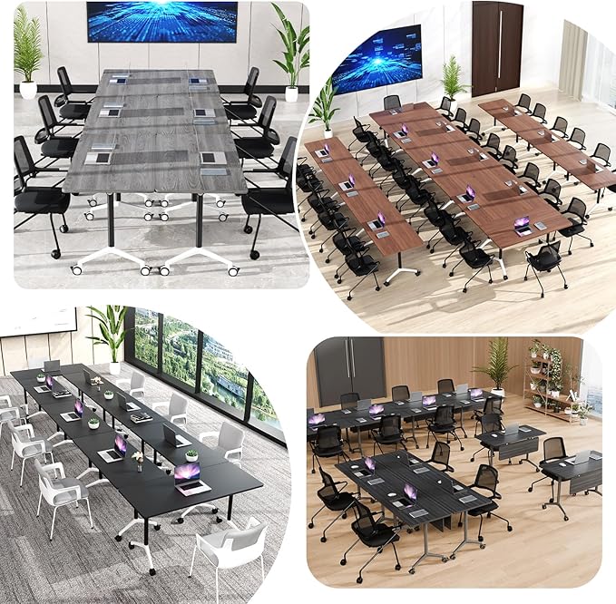 Goakwwuz Conference Room Table, Folding Conference Tables, Thicken Grey Tabletop - Image 7