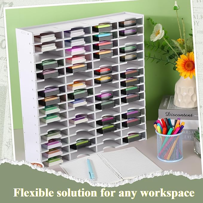 Sunnychicc 2 Pack 60 Grids Ink Pad Storage Holder Stamp Organizer, Ink Pad - Image 6