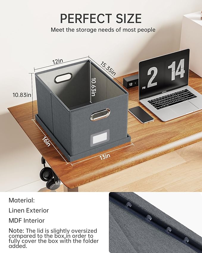 2 Pack File Storage Organizer, Filing Box, Portable File Box - Image 3