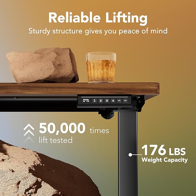 HUANUO 71 x 30 inch Electric Standing Desk Adjustable Height, 4 Memory Height - Image 4