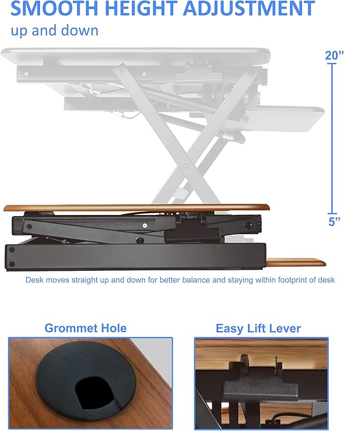 Rocelco 40" Large Height Adjustable Standing Desk BUNDLE - Image 2