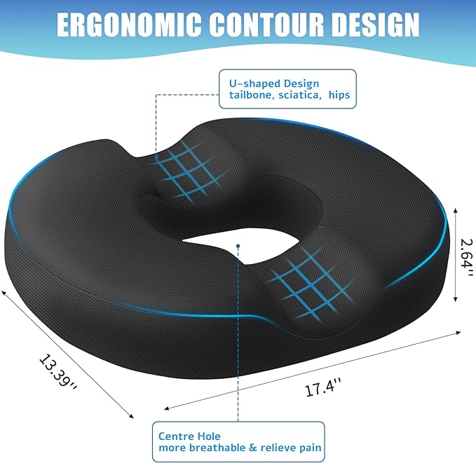 BlissTrends Donut Pillow Seat Cushion, Donut Chair Cushions - Image 2