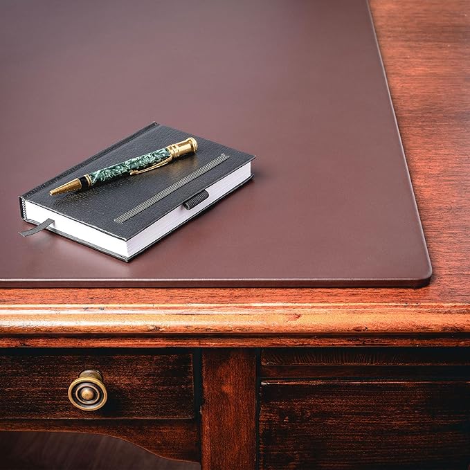 Dacasso 17" x 14" Brown Leatherette Luxury Conference Pad - Image 6