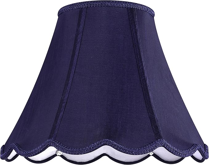 GOSO Medium Blue Scalloped Lamp Shade Set of 2, Replacement Braids - Image 8
