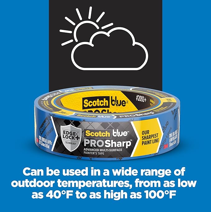 ScotchBlue PROSharp Painter's Tape 1.5 Inch Wide 1 Roll Blue Tape Protects - Image 6