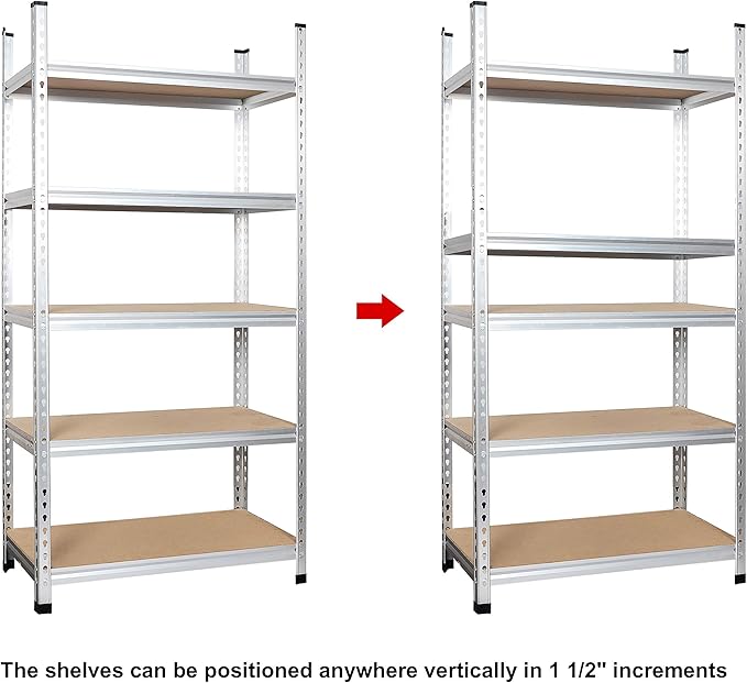 Amazon Basics 5-Tier Medium Duty Storage Shelving Single Post Press Board Shelf - Image 6