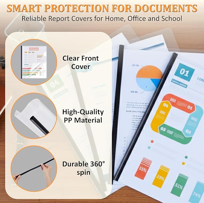 10 Pack Report Covers with Sliding Bar - Image 8