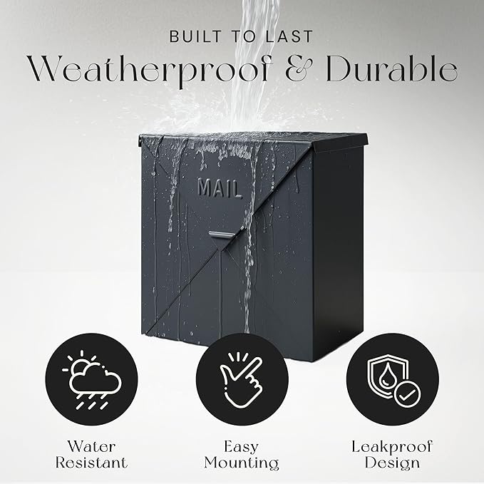 NACH Mailboxes for Outside Wall Mount, Waterproof Mailboxes for Outside - Image 4
